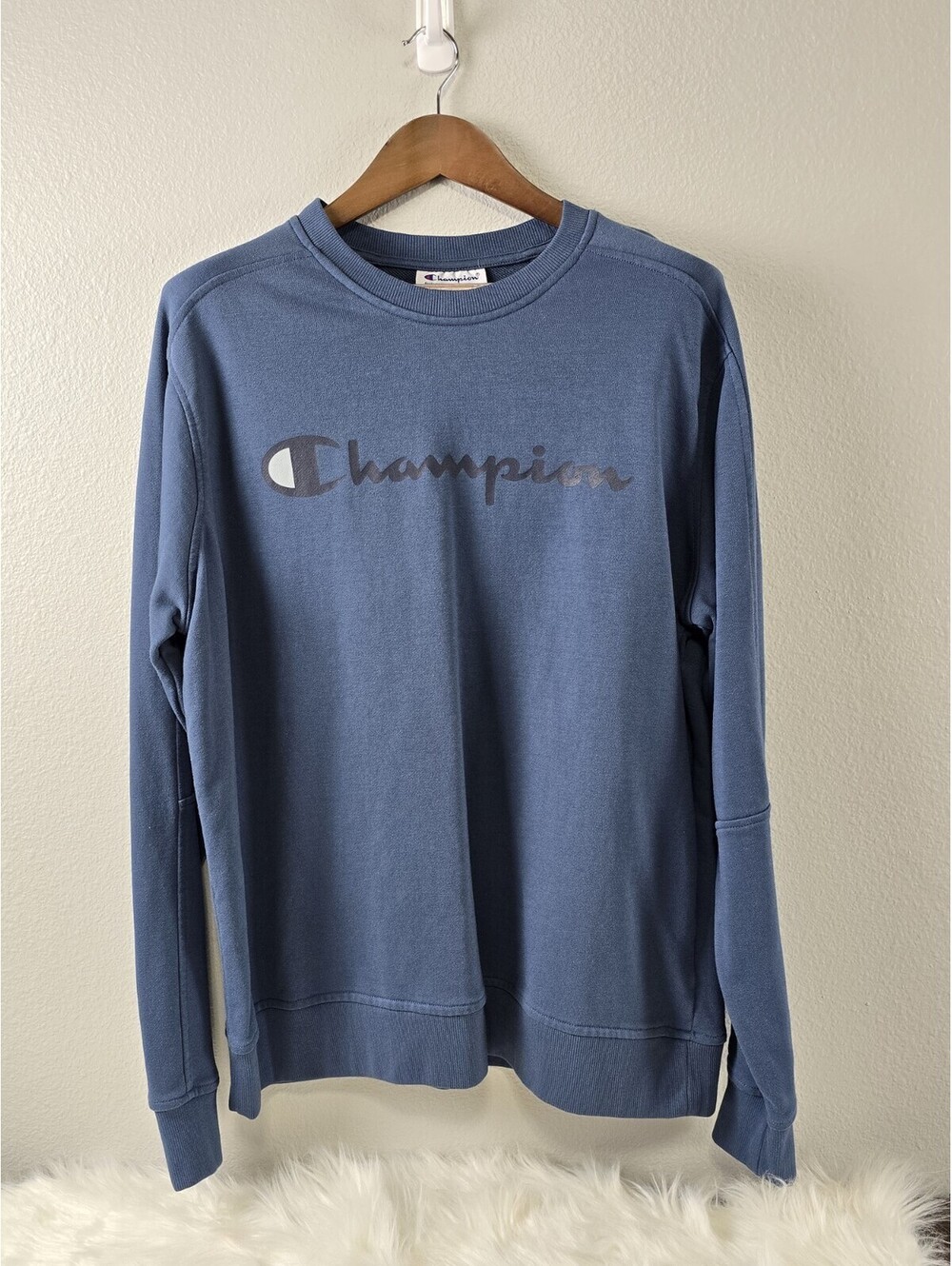 Men's Champion Authentic Athlenticwear Blue Sweatshirt Long Sleeve Size XL